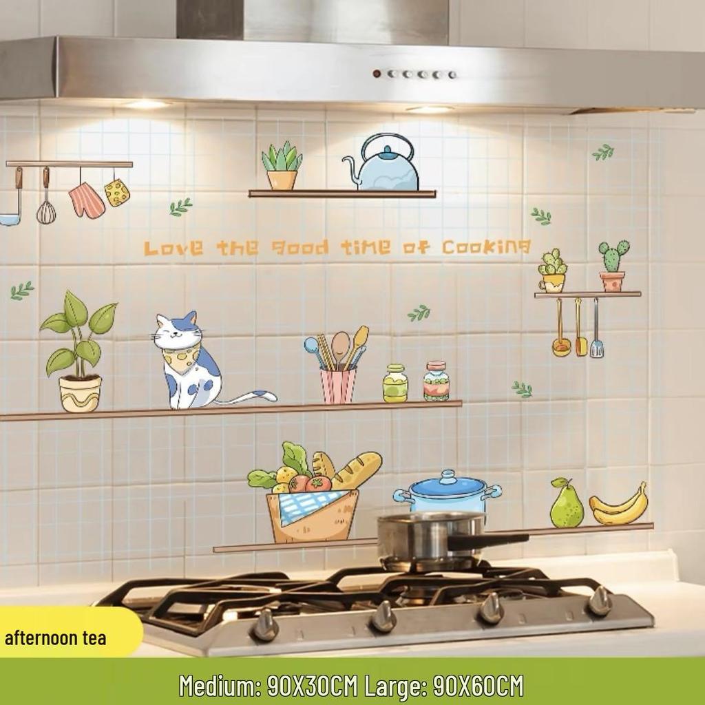 Ulepszone Odporne na Olej, Wodoodporne, Odporne na Ciepło, Ognioodporne Naklejki Kuchenne na Kuchenkę i Okap.