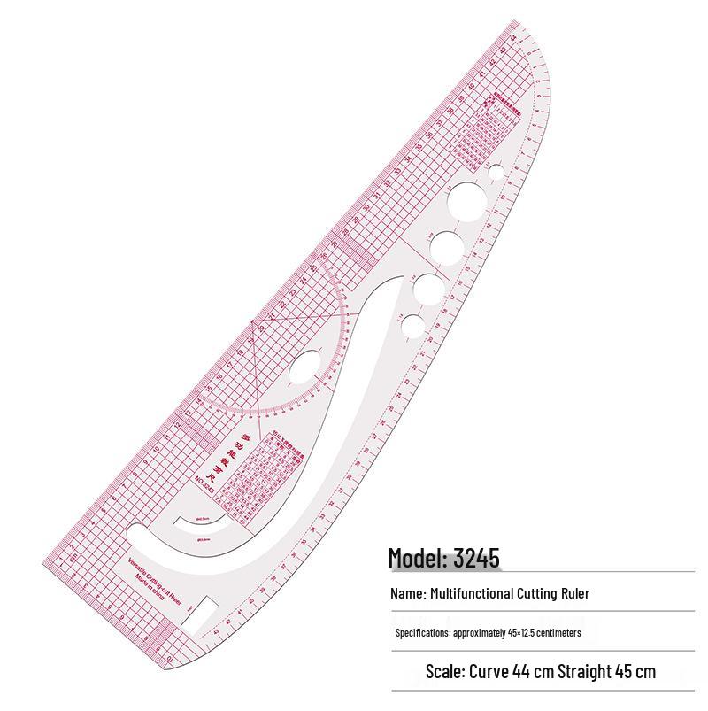

Многофункциональная режущая и градуировочная линейка для дизайна одежды и изготовления выкроек 3245 Multifunctional Cutting Ruler