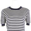 GUCCI Short sleeve knit 428050 border Navy / white cashmere/silk Women Used