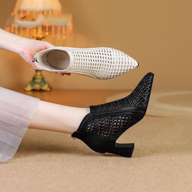 Open-toe Shoes, Breathable Sandals, New Pointed-toe Thick-heeled Sandals for Women