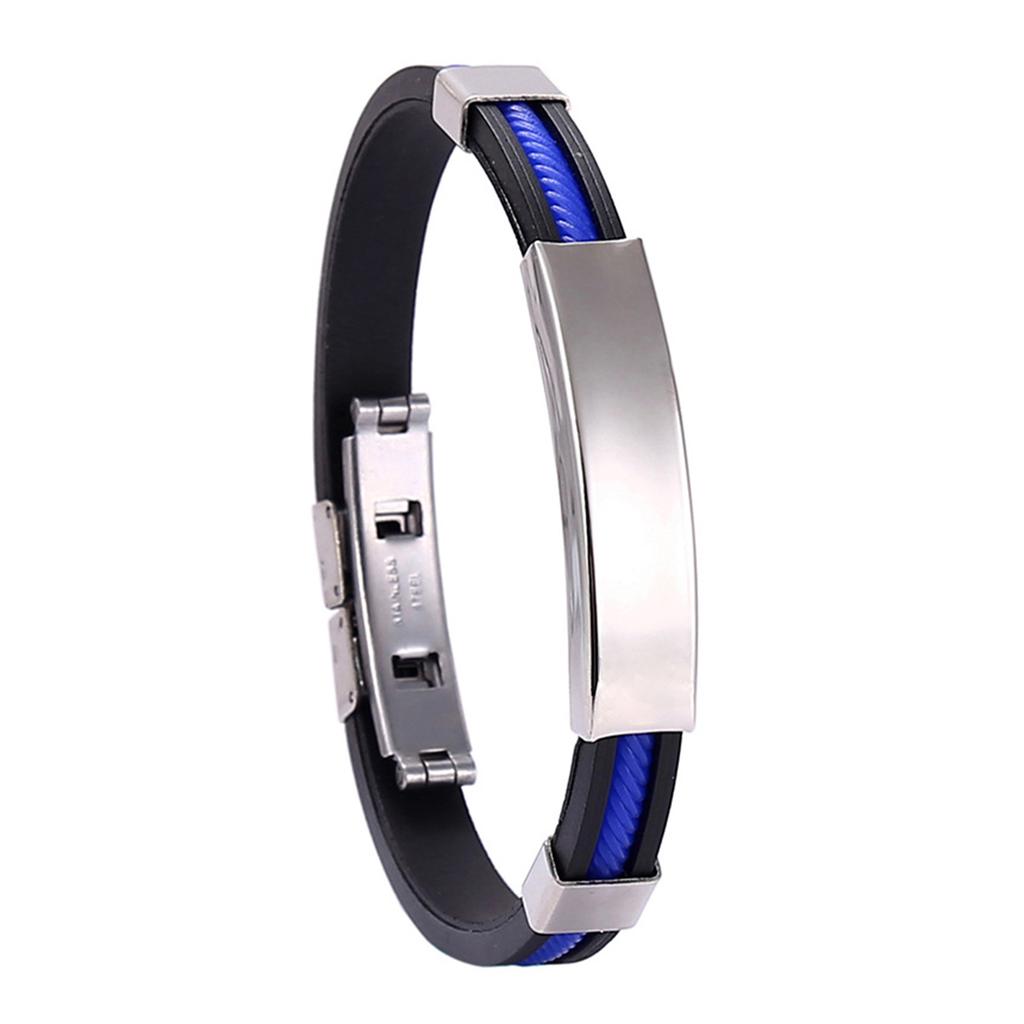 Men's Metal Silicone Bracelet Adjustables All-Match Lightweight Wrist Band For Man For Daily Wear Party Dating Outdoor Travel