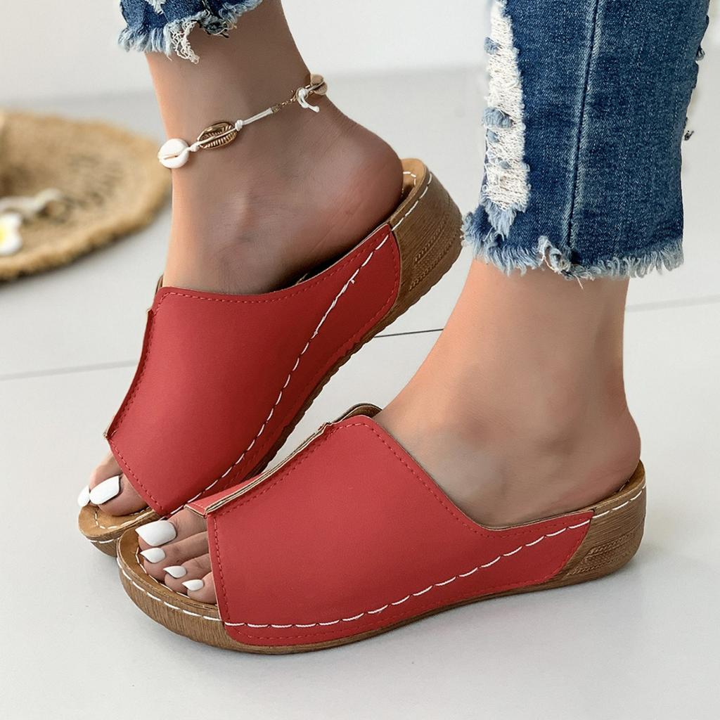 Women's Shoes, Comfortable Wedge Slippers, Simple Large Size Sandals, Women