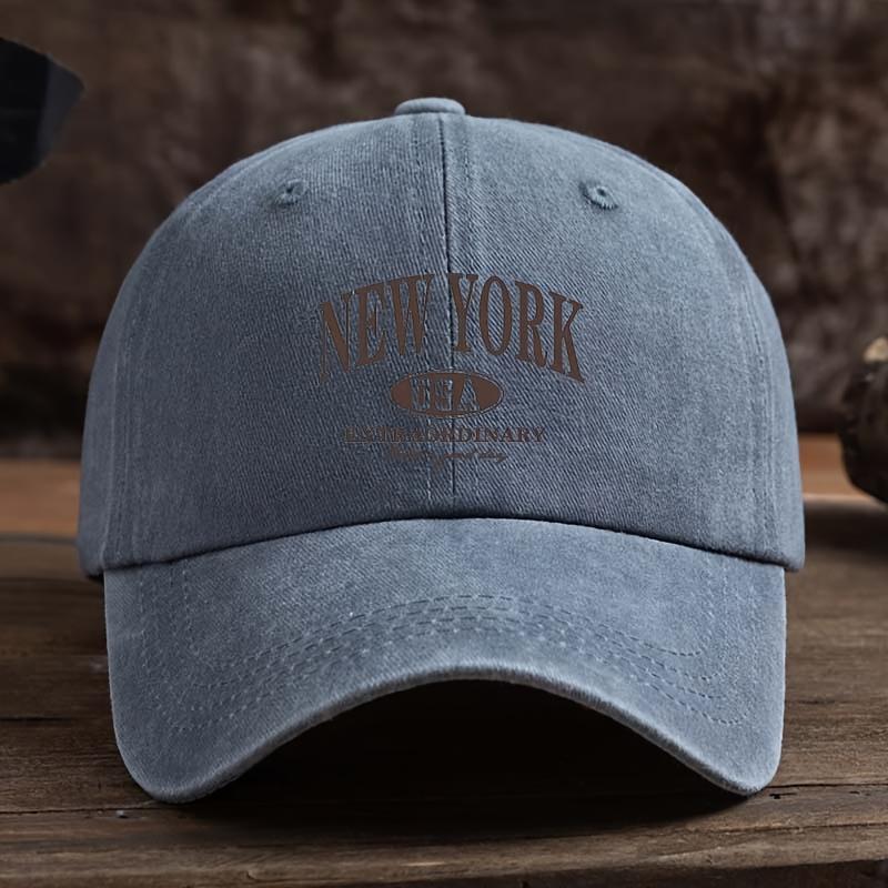 1pc NEW YORK Print Baseball Cap with Lettering,Outdoor Hat Suitable for Travel,Fishing Casual Wear,Textile Cap Duckbill Style