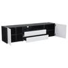 TV-Schrank LED, Hochglanz 2 Türen 2 Schubladen, TV-ständer Fernseher bis zu 75 Zoll, TV Lowboard Wohnzimmer, Esszimmer, 180cm, Schwarz & Weiß
