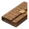 MCM Aren Visetos Classic Pattern Brass Nameplate Faux Leather Wallet Crossbody Bag Large Women bags Brandy MYLFATA01CO001