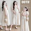High-End Embroidered Mid-Length Maternity Dress - Summer 2026 Collection