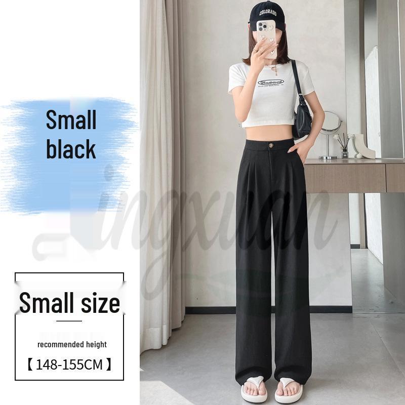 Real Shot 2026 Summer Ice Silk Sun Protection High-Waist Wide-Leg Suit Pants for Women