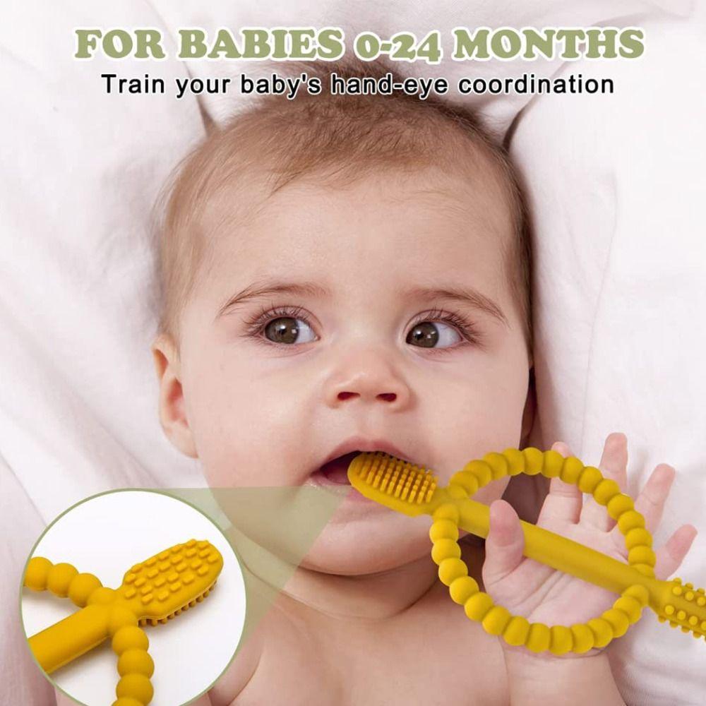 Easy-Hold Handle Chew Stick Toys Food Grade Teething Toys Premium Infant Toothbrush  Daycare