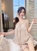 Korean ins women's summer new pajamas temperament Lyocell gentle small floral suspender shorts set home