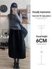 Women's 2026 Black Wool Plaid High-Waist A-line Skirt - Autumn/Winter Slimming Mid-Length