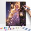 Disney Oil Painting Kit Canvas Princess Garden Night Lantern Home Decor Gift