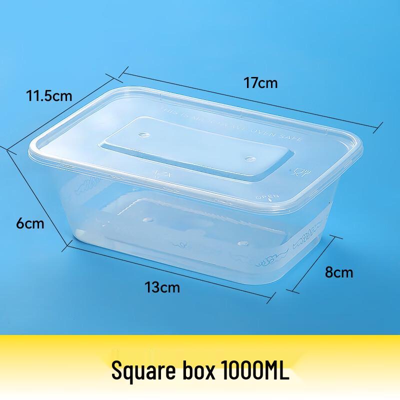 Yipan Disposable Round PP Food Containers with Lids (50-Pack)