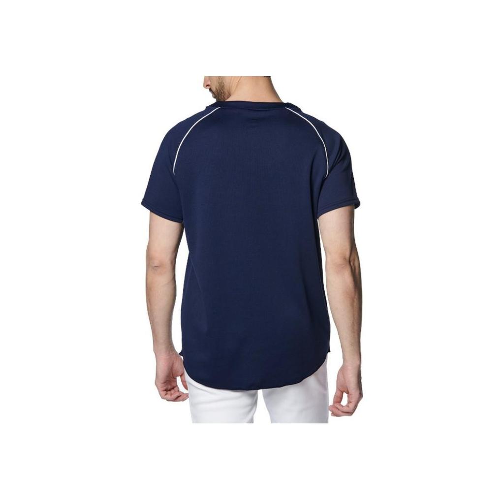 Under Armour Striped Logo Print V-Neck Pullover Short Sleeve T-Shirt Men Tops Navy-Blue 1384738-410