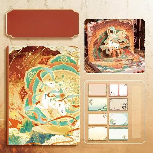 Kaba Xiong's High-value Dunhuang National Style Series Hand Account Diary Exquisite Bronzing Cover Full-color Inner Page Thickened Style