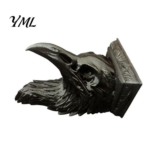 Hollow Storage Bowl Eagle Head Statue, 3D Printed Animal Sculpture, Gothic Jewelry Skull Tray Organizer for Keys, Small Items, Halloween Home