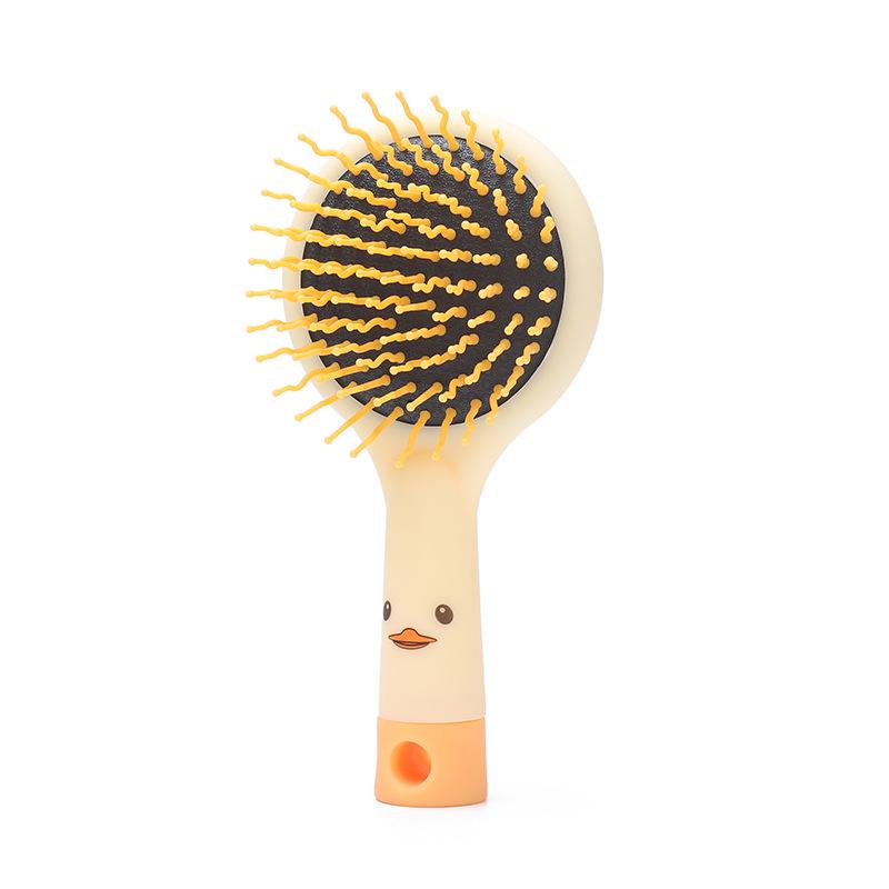 Cute Cartoon Air Cushion Comb for Girls and Teens: Portable Hairbrush with Mirror and Massage Feature.
