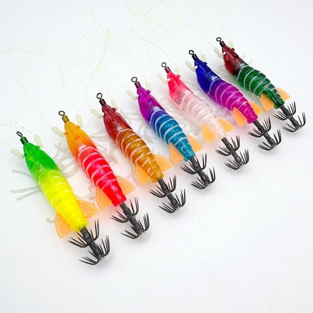 5.1g/7.3cm Squid Jig Luminous Artificial Calamar Shrimp Sea Fishing Lures Octopus Fishing