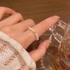 Elastic rope adjustable pearl beaded ring women's retro simple gold ball ring ring new personalized jewelry
