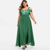 Cross-border New 2026 Amazon One-word Shoulder Lace Suspender Off-the-shoulder Dress Long Dress Evening Dress Large Size Women's Clothing