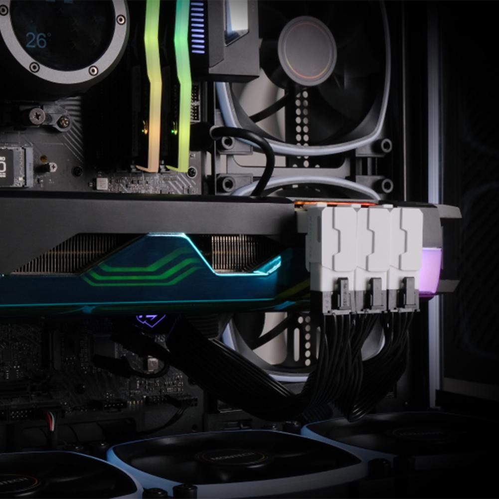 8-Pin PCIe GPU Power Adapter 90-Degree Angled Connector Power Interfaces Steering Head for Desktop PC Graphics Card