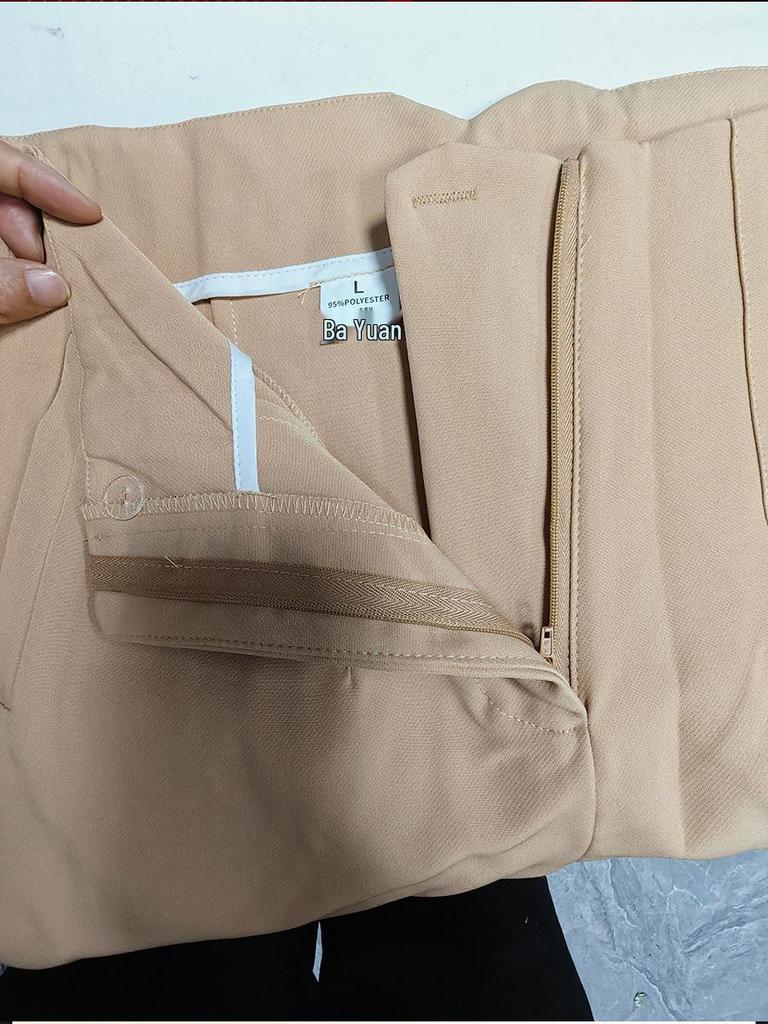 Women's Slim Fit Ruched Straight-Leg Formal Pants