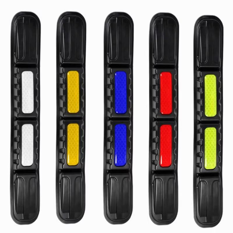 2pcs Car Body Reflective Anti-Scratch Protection Stickers Bumper Corner Anti-collision Decoration Strip Black Auto Accessories