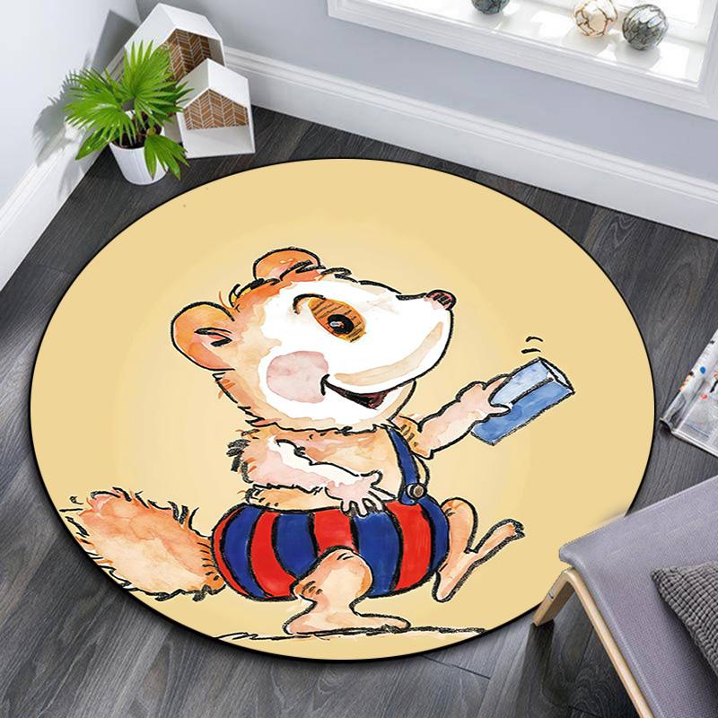 Bobo Siebenschläfer Round Area Rug,Carpet Rug for Living Room Bedroom Sofa Playroom Decor,Non-slip Floor Mat