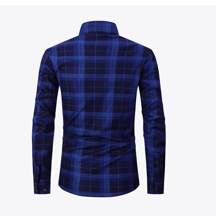 Men’s Plus Size Fleece Lined Warm Long Sleeve Shirt