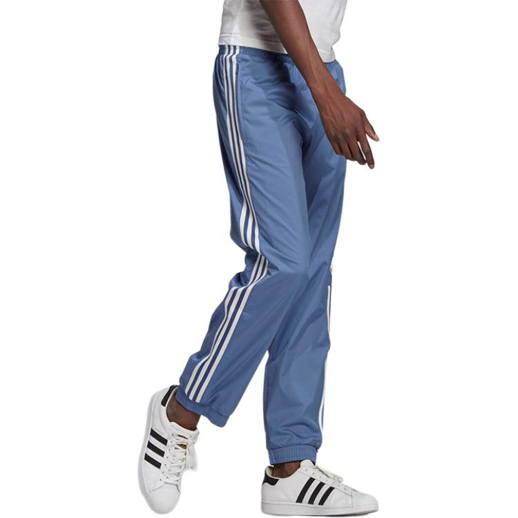 Adidas Originals Striped Casual Cuffed Sports Pants Men Bottoms Blue GN3534