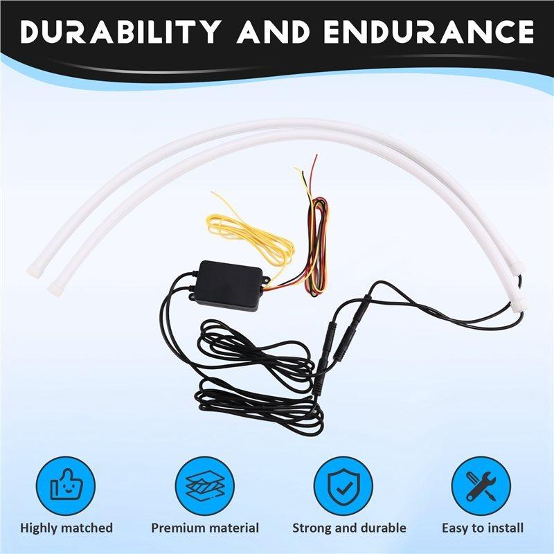 Car Led Strip Lights Sequential DRL Daytime Running Lights With Turn Signal Lamp App Control