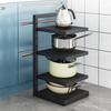 Heavy Duty Pan Organizer Adjustable Layer Height Pan Organizer Rack 4 Layer Metal Pots Pans Holder for Dutch Oven Cast-iron Pan