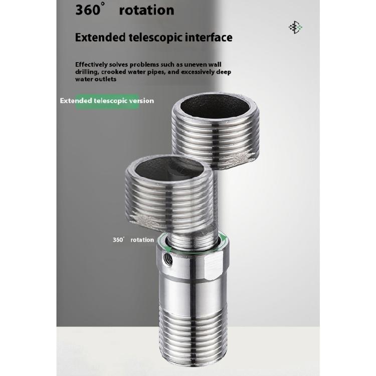 360 Grad verstellbare abgewinkelte gebogene Basis Edelstahl Duschhahn-Adapter Gebogene Füße für Küche und Bad