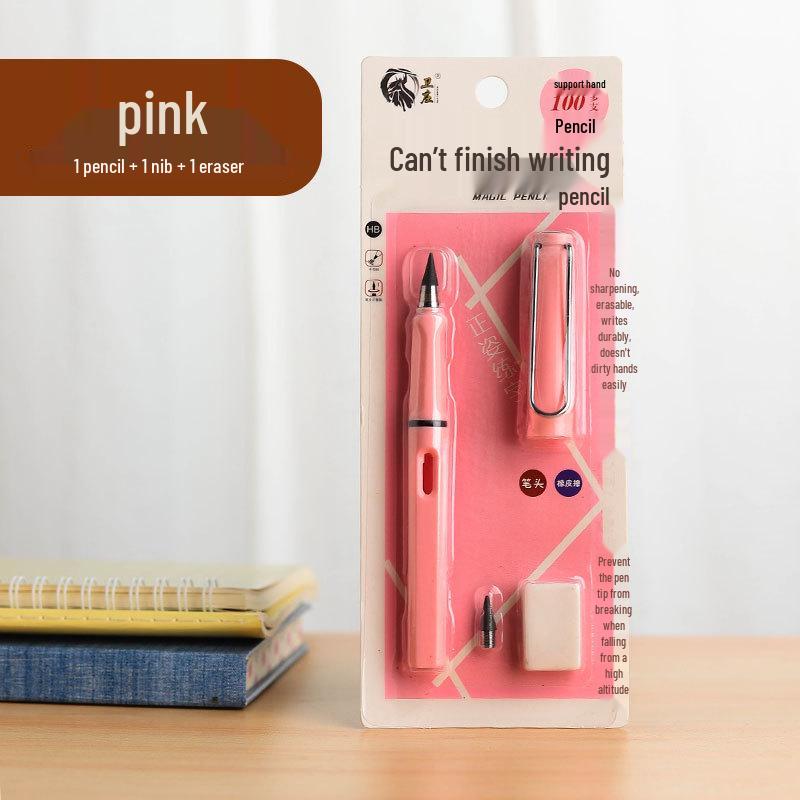 Eternal Pencil: No-Sharpen, Erasable, Break-Resistant Lead, Inkless, Ideal for Sketching & Correcting Writing Posture (Student Set)