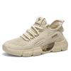 Solid color sports shoes men's summer mesh cloth surface fly-woven breathable youth non-slip comfortable jogging shoes outdoor men's shoes