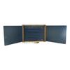 JEUJURA Wooden Triptych Painting - Oak Stained 59 X 46 Cm