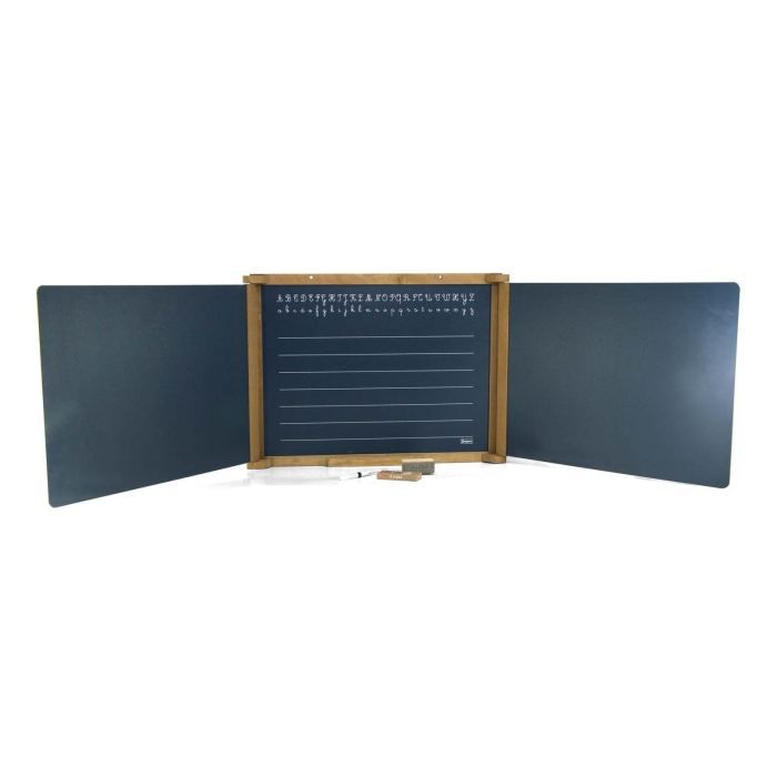 JEUJURA Wooden Triptych Painting - Oak Stained 59 X 46 Cm