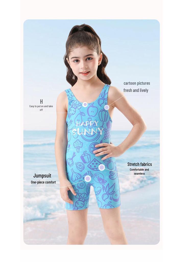 Girls' Quick-Dry One-Piece Swimsuit for Kids, 2026 Sports Training Swimwear.