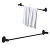 HANDTUCHHALTER, wandmontiert, selbstklebend, Schraubhalterung, 61cm, schwarz