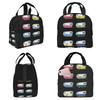 Sac à déjeuner isotherme Eriba Puck coloré vintage Marguerites pour femmes, glacière de bureau, boîte alimentaire thermique, sacs à déjeuner fourre-tout