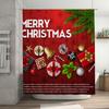 TU Christmas Shower Curtain Festive Holiday Decor Red Green Merry Xmas Bathroom Decor Festive Xmas Shower Curtain Pattern