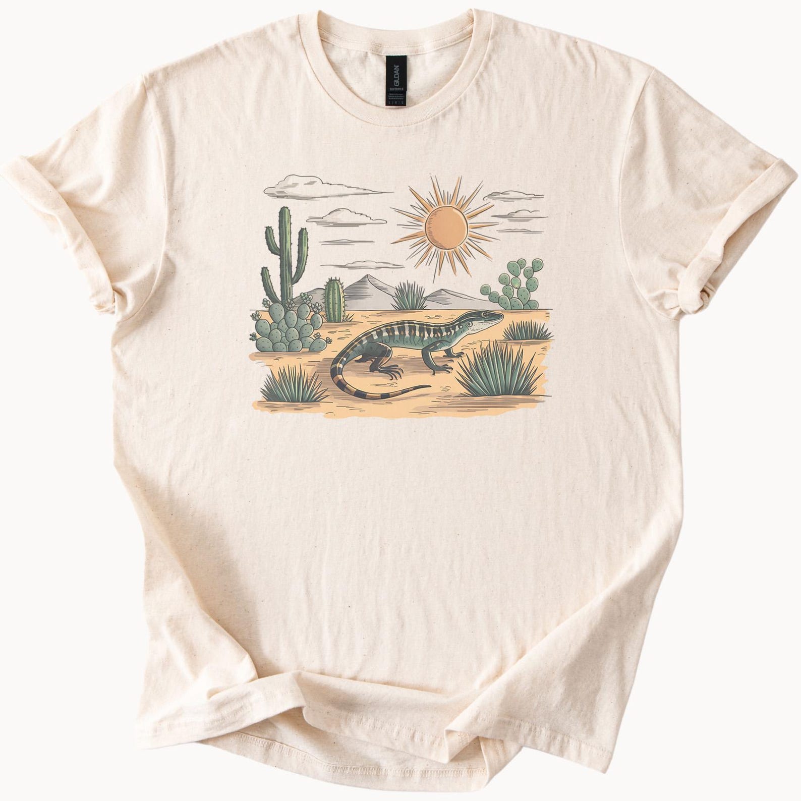 Desert Lizard Graphic Tee Southwestern Nature T Shirt Reptile Lover Gift 120