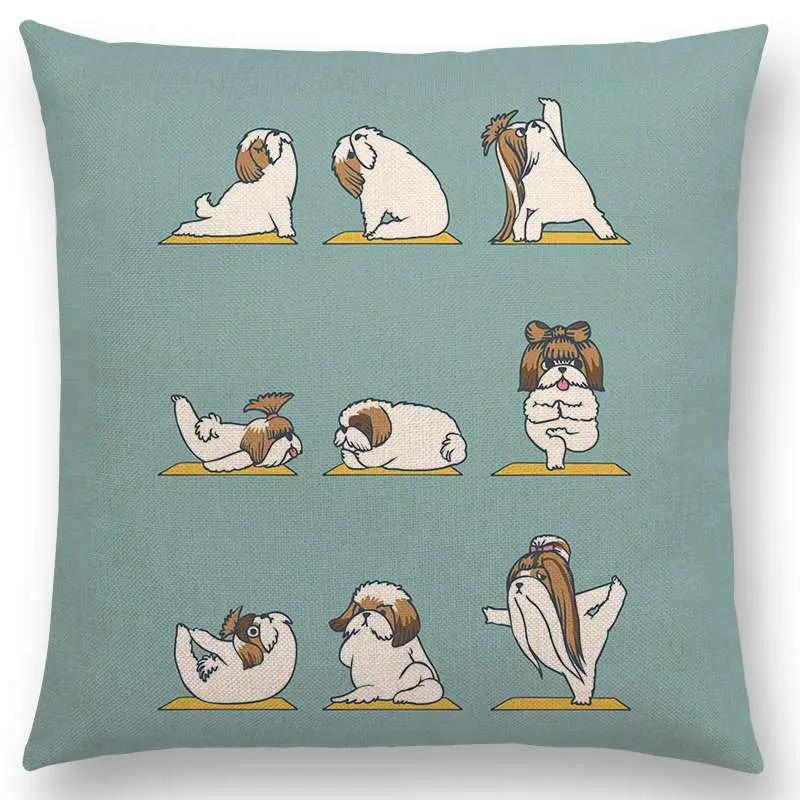 Mais Novos Animais Yoga Estampas de Desenho Animado Engraçadas Capa de Almofada Alpaca Coelho Dachshund Bull Terrier Hipopótamo Cães Panda Capa de Almofada para Sofá