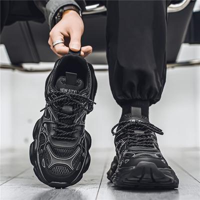 Hong Kong Style Platform Mesh Dad Shoes Men's Trendy Brand Senior Sense Adolescent Students Casual Versatile Height-increasing Sports Shoes