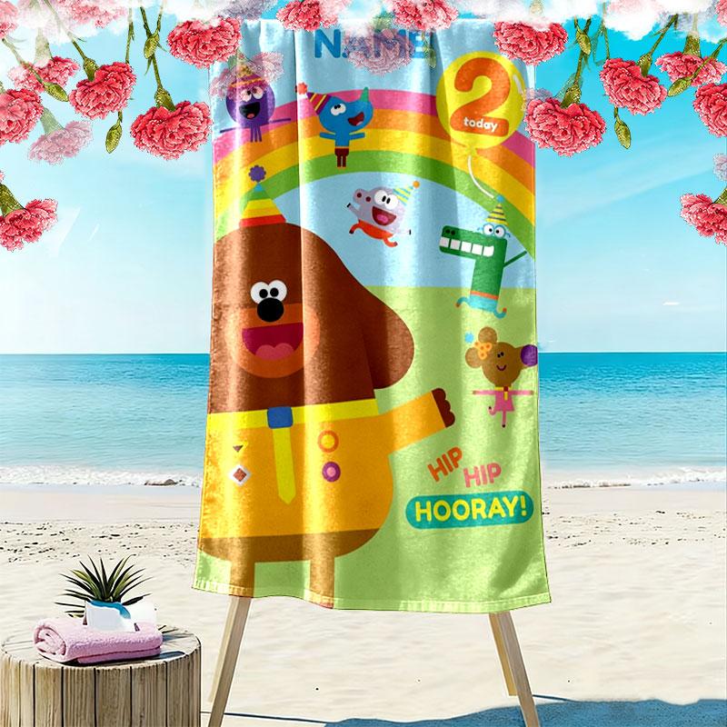 Hey Duggee Print Beach Towel, Large Soft Quick Dry Towel for Beach Camping Swimming
