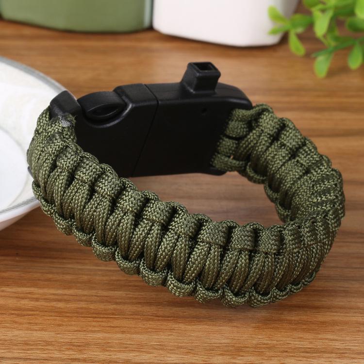 5-in-1 Multifunctional Survival Paracord Bracelet with Compass for Outdoor Travel and Climbing