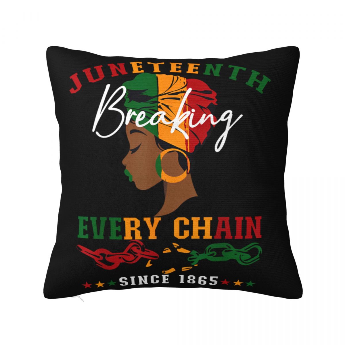Juneteenth Square Pillow Case Polyester Cushions for Sofa Celebrating Black 1865 African American Customized Pillowcase 30x30cm