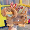 Pabisi Sausage Playful Dog Mini Card Case Keychain With Soft Plush For Use Daily