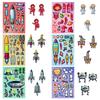 New 6 Sheets/Pack Colorful Space Adventure Puzzle Face Change Sticker Cartoon Rocket Astronaut Children Hands-On Brain Collage