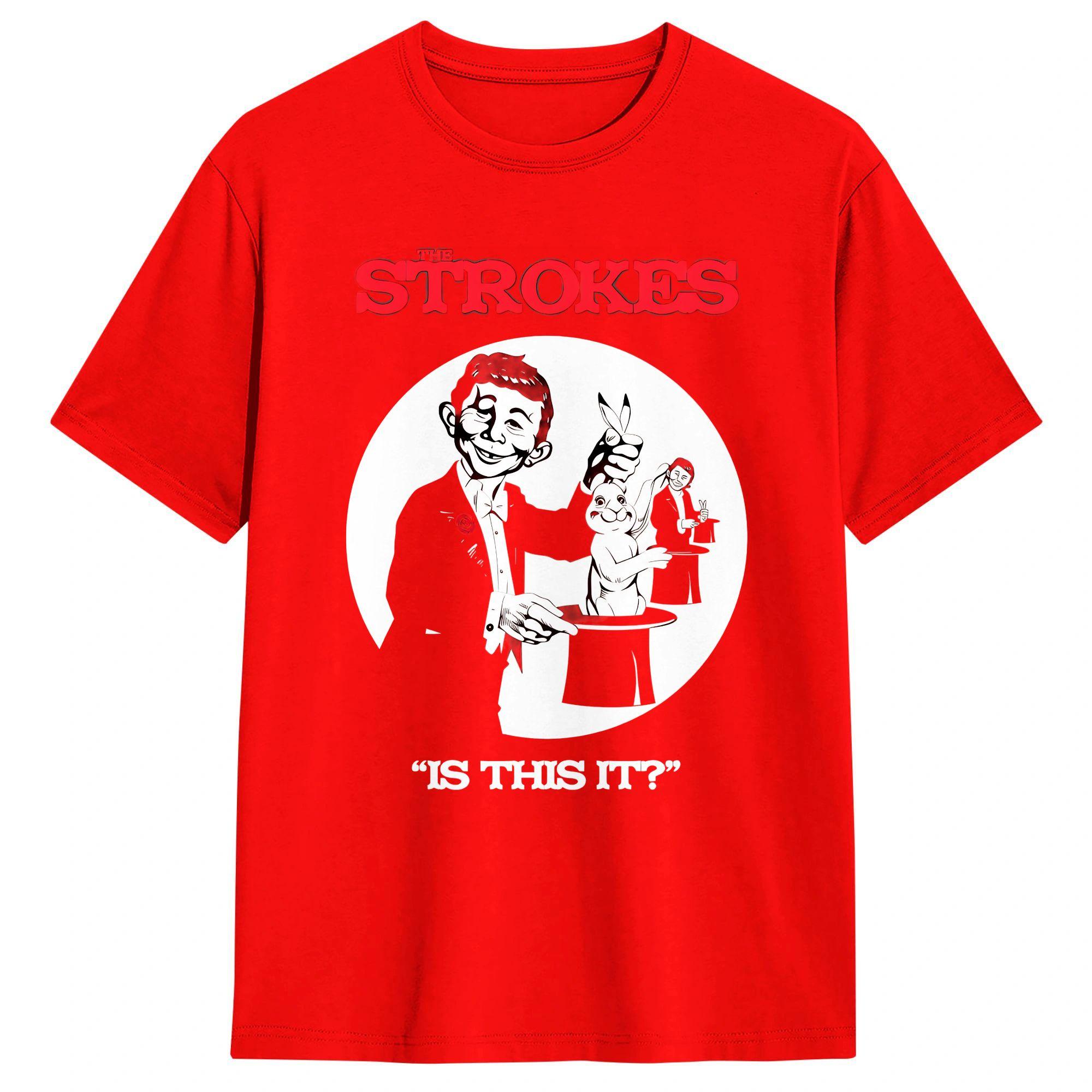 

The Strokes Band TShirt Beach Pure Cotton T Shirts For Male Hip Hop Printed Tshirt Short Sleeves Y2K Basic Top Tees S