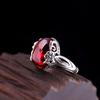 Adjustable Flower Cabochon Ring Women Vintage Boho Chic Minimalist Statement Jewelry
